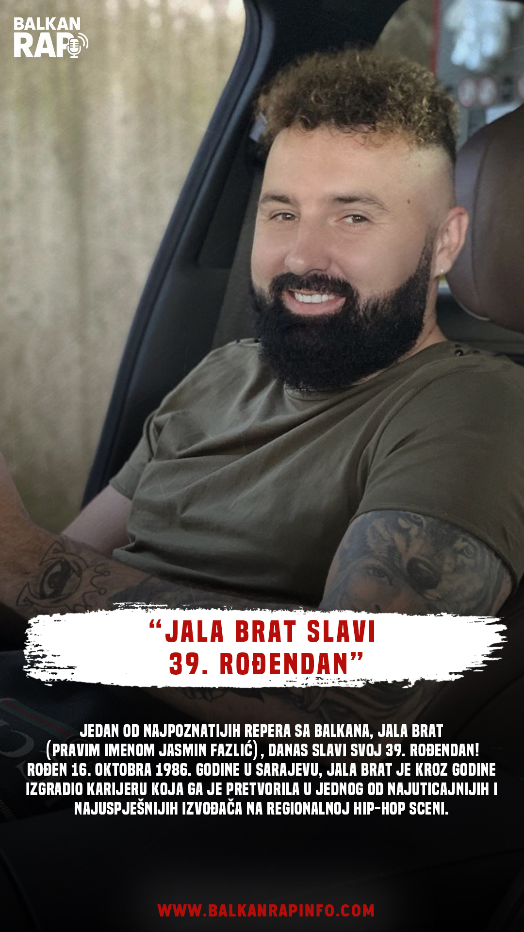 Jala Brat slavi 39. rođendan, kralj sarajevske scene i simbol balkanskog rapa