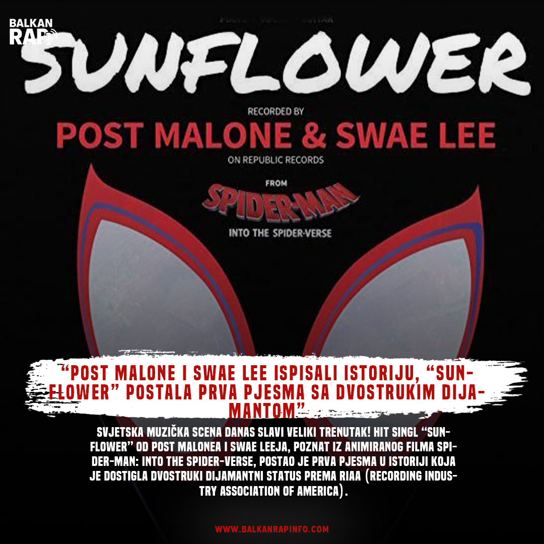 Post Malone i Swae Lee ispisali istoriju, “Sunflower” postala prva pjesma sa dvostrukim dijamantom