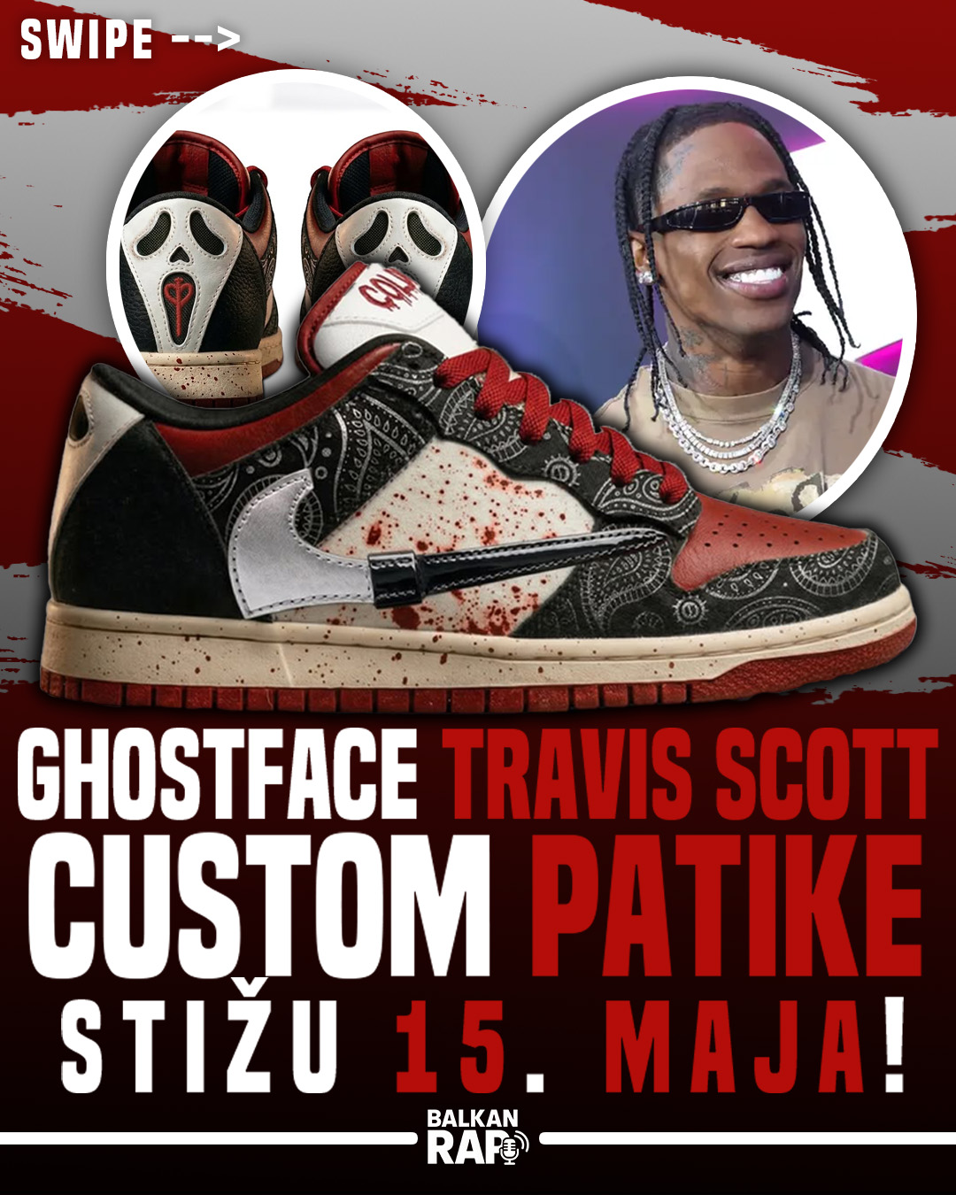 Ghostface Travis Scott custom patike stižu 15. maja